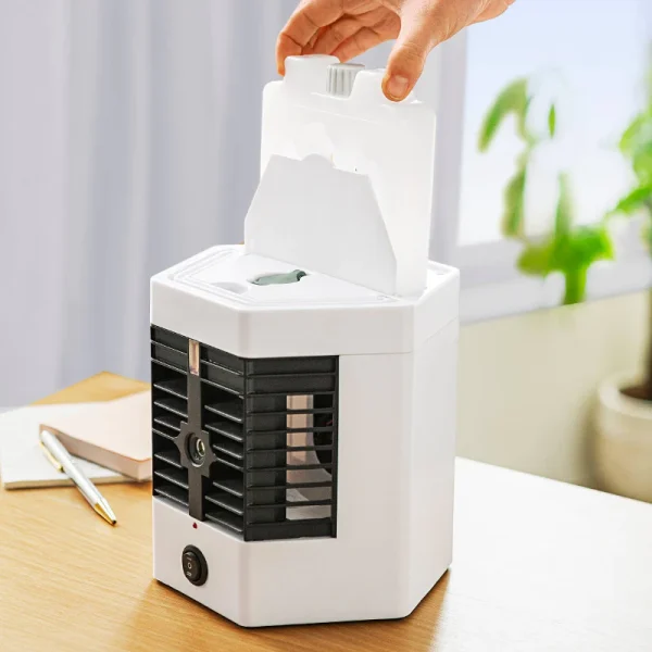 Enfriador de Aire Portátil Hexagonal con Humidificador - Imagen 10