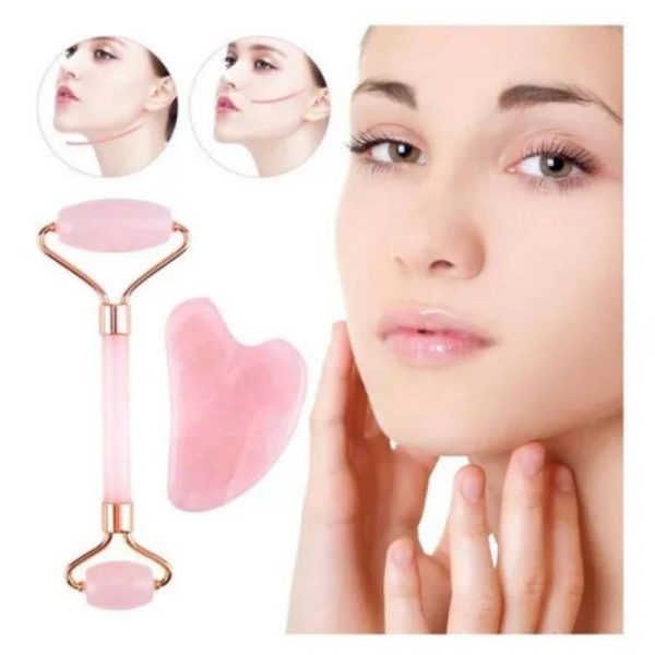 Rodillo Facial de Jade con Gua Sha