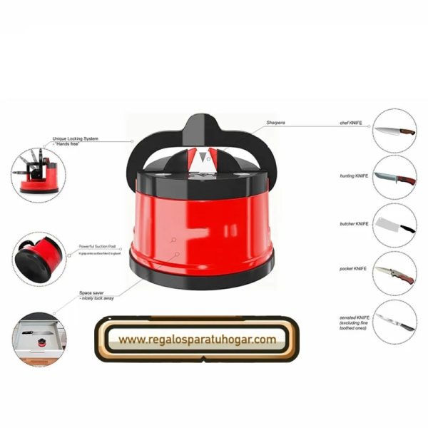 Afilador de Cocina Seguro para cuchillos, afiladora de tungsteno con ventosa. - Imagen 10