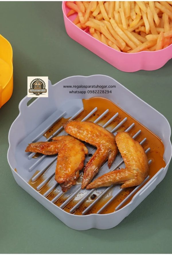 Molde cuadrado de Silicona para Air Fryer o Microondas - Imagen 7