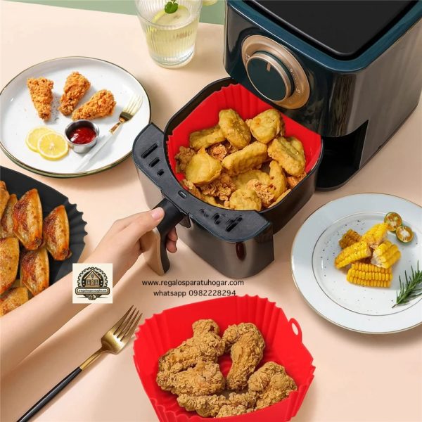 Molde cuadrado de Silicona para Air Fryer o Microondas - Imagen 9