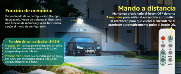 Reflector con sensores con batería solar (incluye panel) - Imagen 3