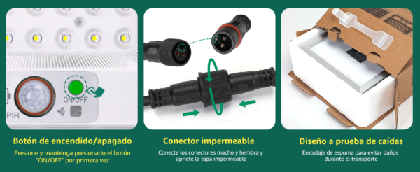 Reflector con sensores con batería solar (incluye panel) - Imagen 8